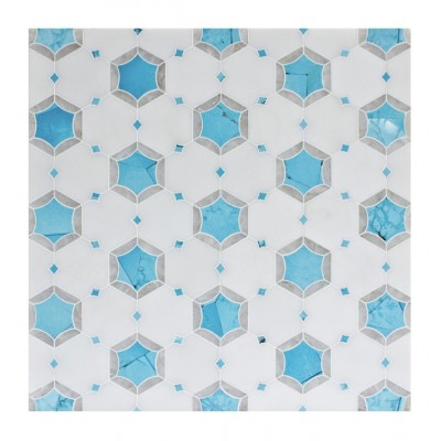 Waterjet Pattern Icy Blue