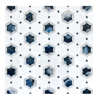 Waterjet Pattern Blue Agate