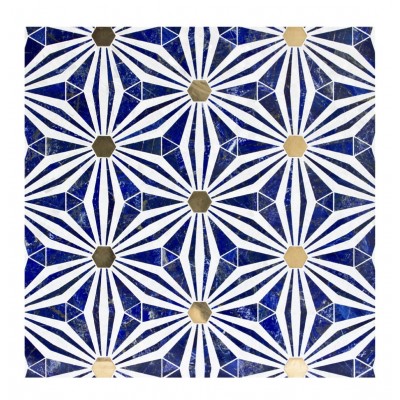 Waterjet Pattern Lapis Blue